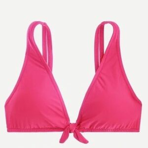 NWT J. Crew Tie Front Bikini Top in Pink Plus Size